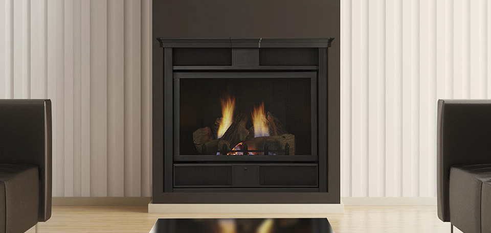 Interior with fireplace 3d