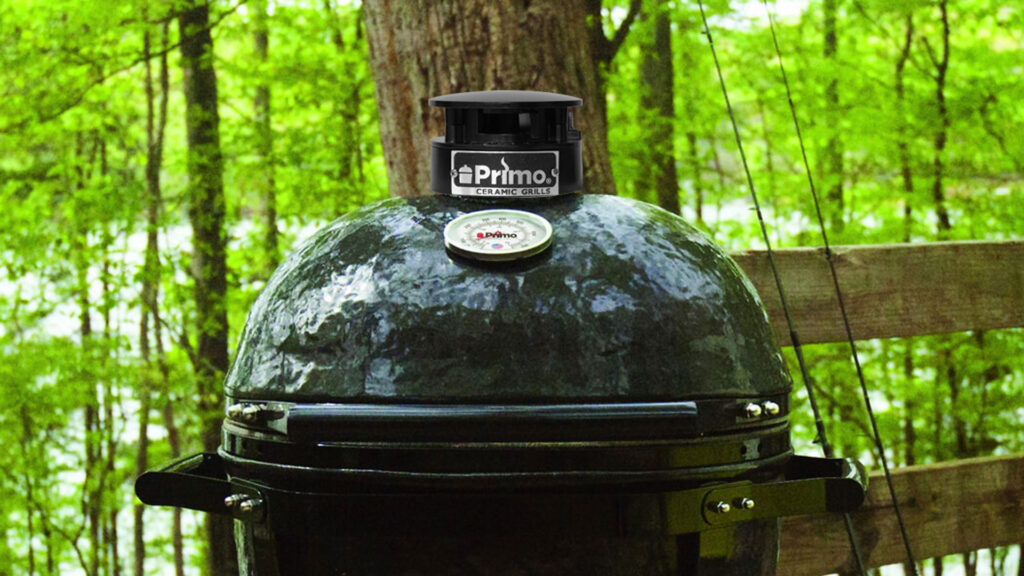 Primo grills junior charcoal grill in yard