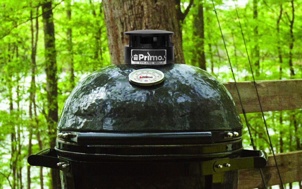 Primo grills junior charcoal grill in yard