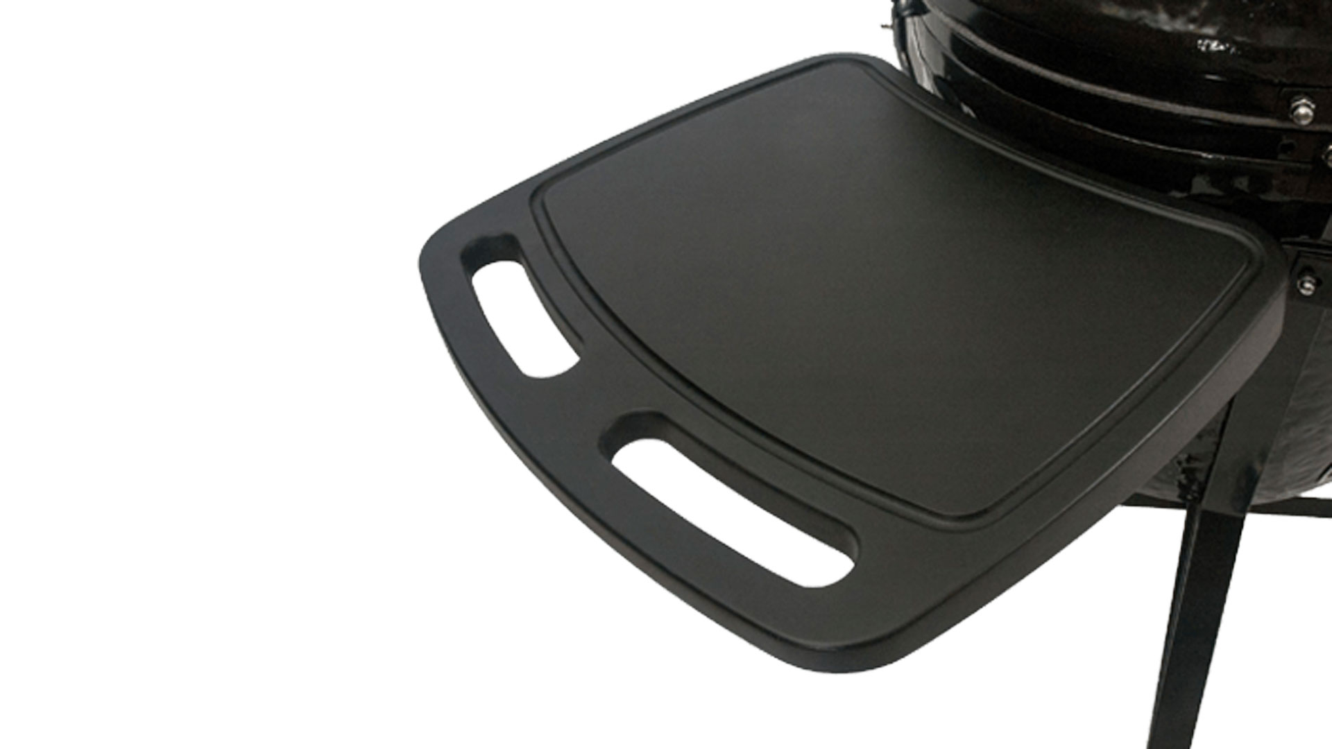 Primo grills large charcoal grill side panel open
