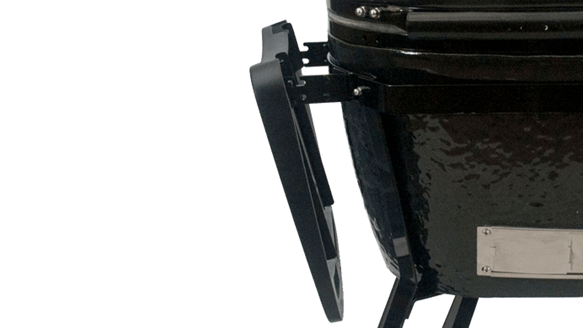 Primo grills large charcoal grill side panel folded