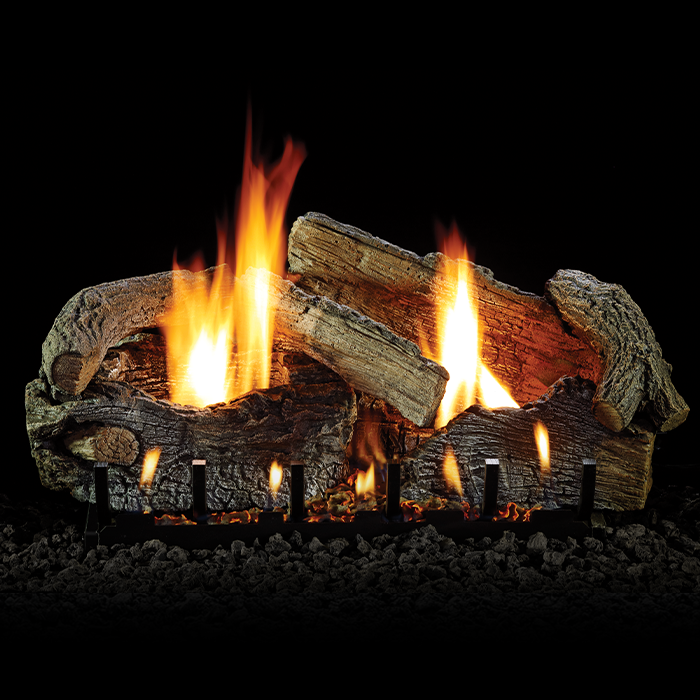Stacked Aged Oak Gas Logs